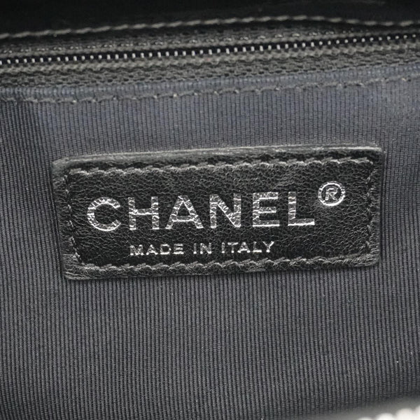 CHANEL Grand Shopping Patent Quilted Leather GST Tote Bag Black