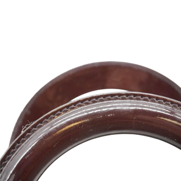 CHRISTIAN DIOR Lady Dior Quilted Patent Leather Shoulder Bag Burgundy