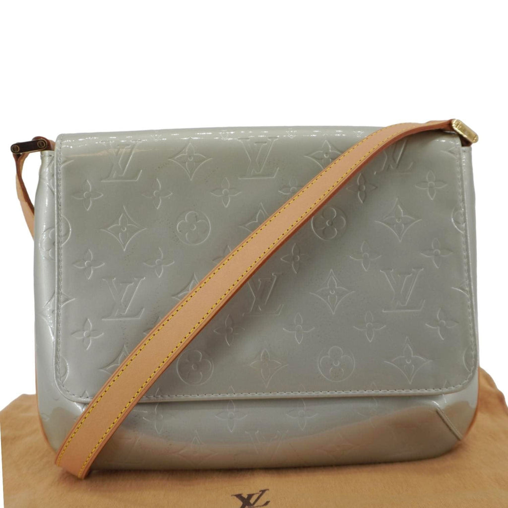 LOUIS VUITTON Thompson Street Monogram Vernis Shoulder Bag Silver