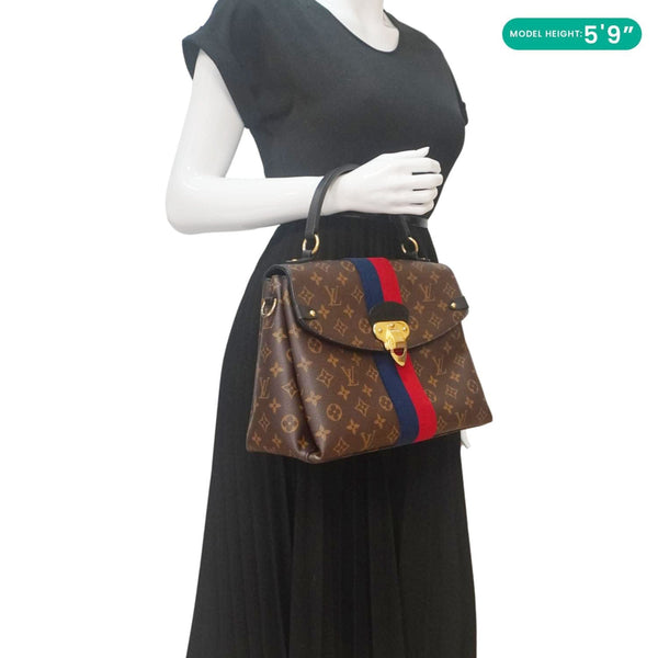 LOUIS VUITTON Georges MM Monogram Canvas Shoulder Bag Black