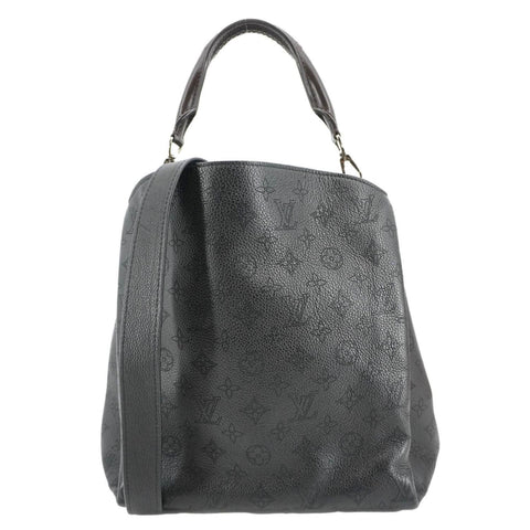 LOUIS VUITTON Babylone Monogram Mahina Leather Shoulder Bag Black