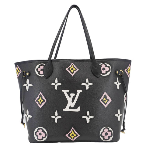 LOUIS VUITTON Neverfull MM Wild At Heart Monogram Empriente Tote Bag Black