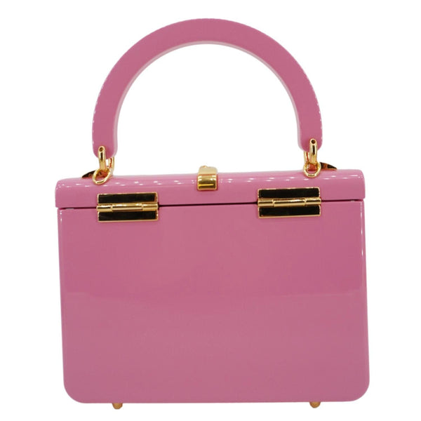 GUCCI Sylvie 1969 Plexiglass Top Handle Crossbody Bag Pink 589482