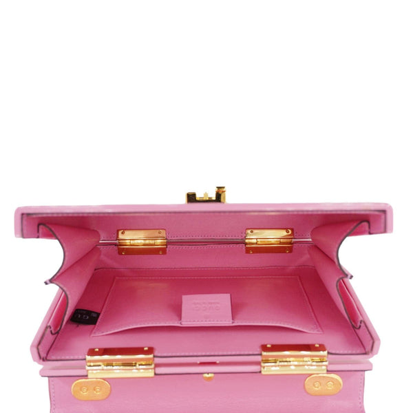 GUCCI Sylvie 1969 Plexiglass Top Handle Crossbody Bag Pink 589482