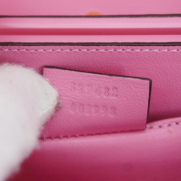 GUCCI Sylvie 1969 Plexiglass Top Handle Crossbody Bag Pink 589482