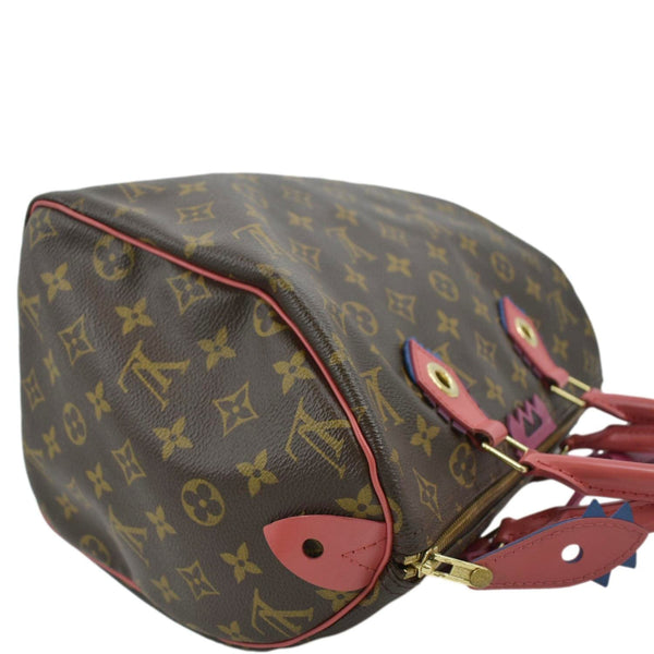 LOUIS VUITTON Totem Speedy 30 Monogram Canvas Satchel Bag Flamingo Pink