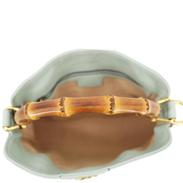 GUCCI Diana Small Leather Top Handle Shoulder Bag Pale Green 746251