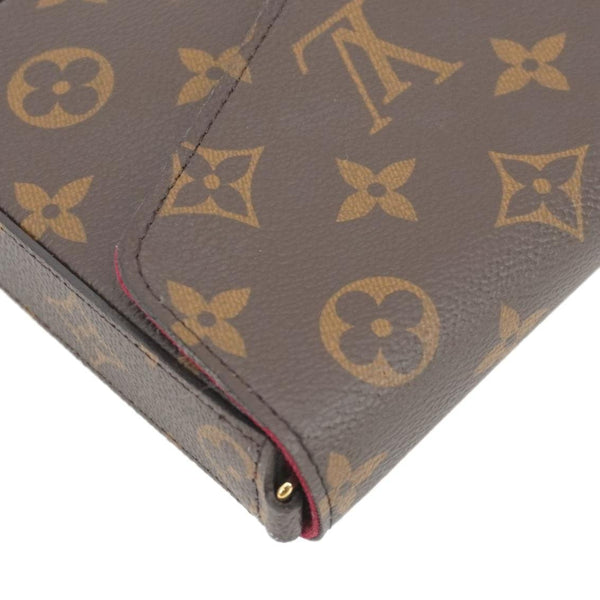 LOUIS VUITTON Felicie Pochette Monogram Canvas Crossbody Bag Brown