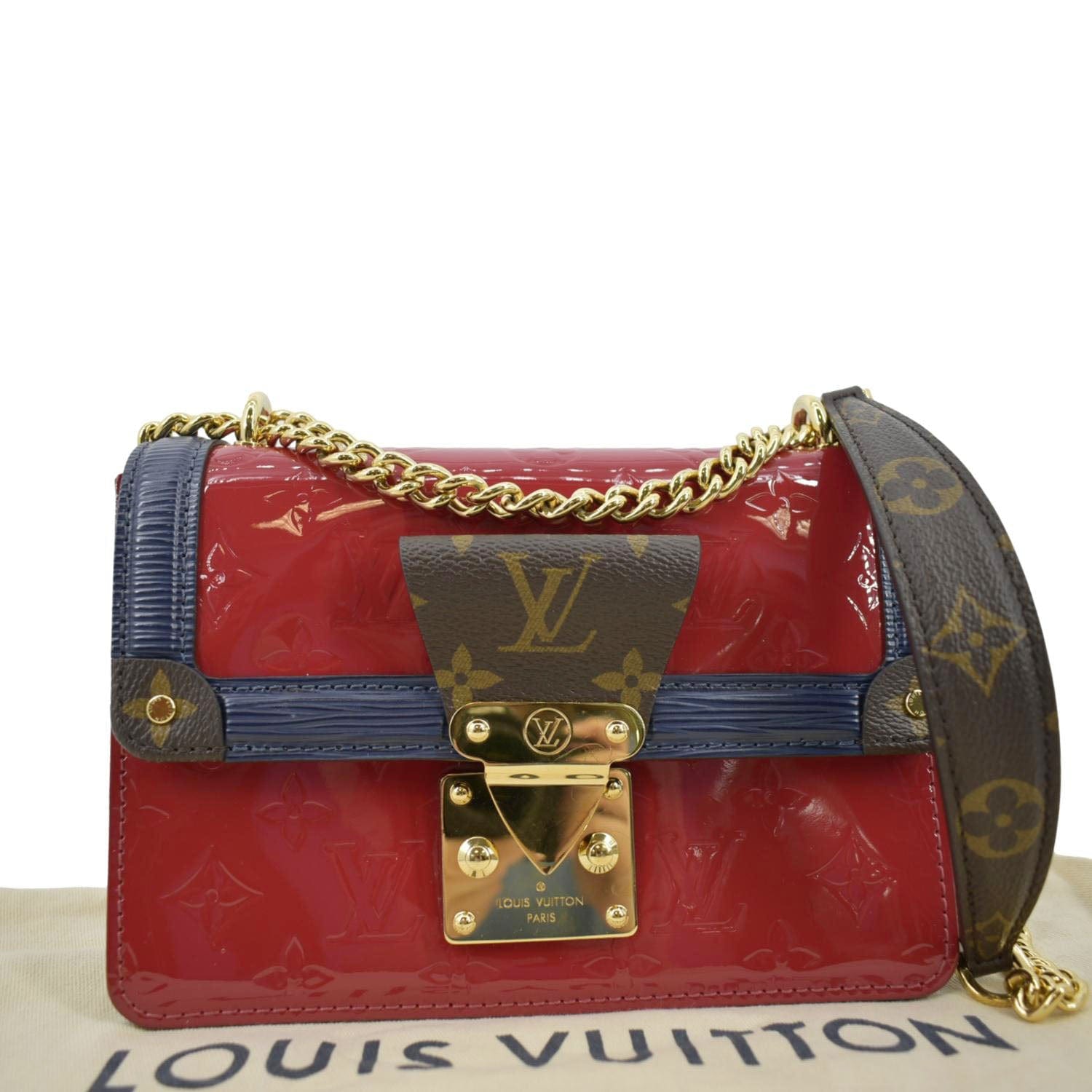 Louis Vuitton Monogram Clutch Red in Calfskin Leather with Gold