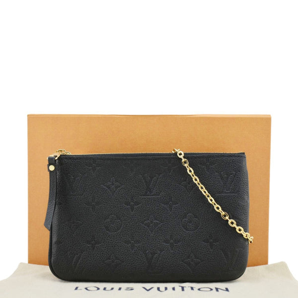 LOUIS VUITTON Double Zip Pochette Monogram Empreinte Crossbody Bag Black