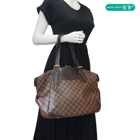 LOUIS VUITTON Verona MM Damier Ebene Shoulder Bag Brown