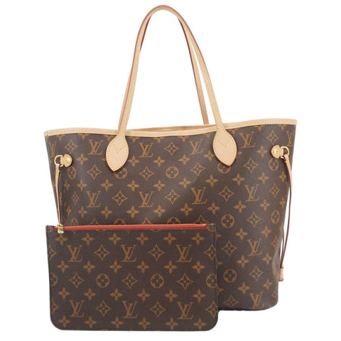 LOUIS VUITTON Neverfull MM Monogram Canvas Shoulder Bag Brown