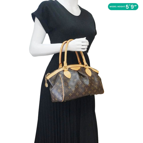 LOUIS VUITTON Tivoli PM Monogram Canvas Satchel Bag Brown