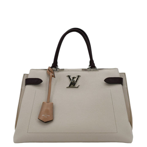LOUIS VUITTON Lockme Day Leather Shoulder Bag Creme