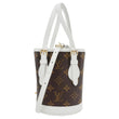 LOUIS VUITTON  Nano Bucket Monogram Canvas Crossbody Bag White