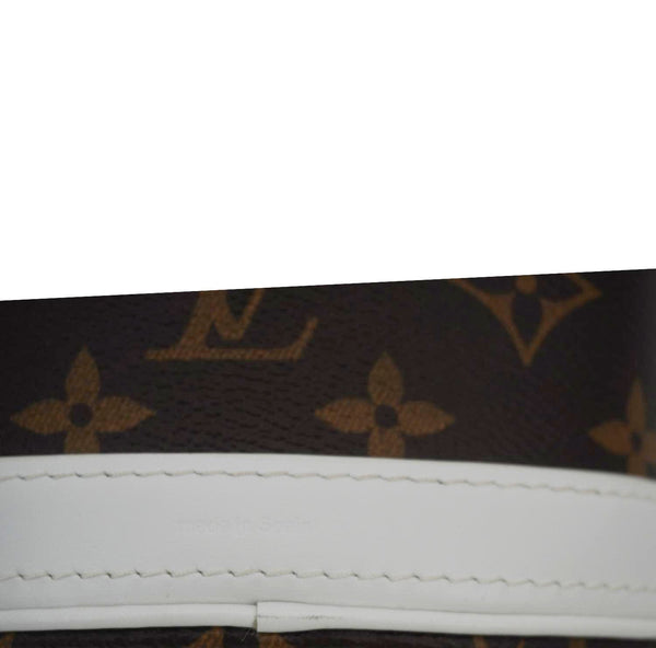 LOUIS VUITTON  Nano Bucket Monogram Canvas Crossbody Bag White