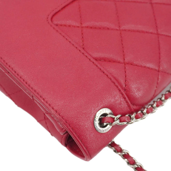 CHANEL Mademoiselle Vintage Flap Sheepskin Leather Crossbody Bag Pink