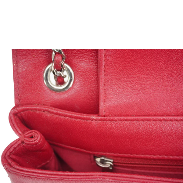 CHANEL Mademoiselle Vintage Flap Sheepskin Leather Crossbody Bag Pink