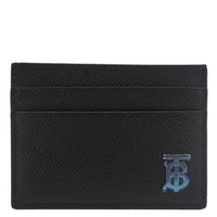 BURBERRY TB Leather Card Holder Black