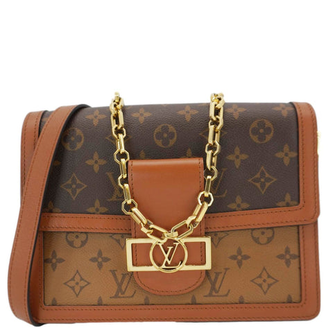 LOUIS VUITTON Dauphine Monogram Reverse Canvas Shoulder Bag Brown