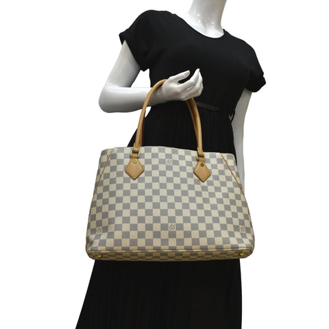 LOUIS VUITTON Calvi Damier Azur Shoulder Bag White