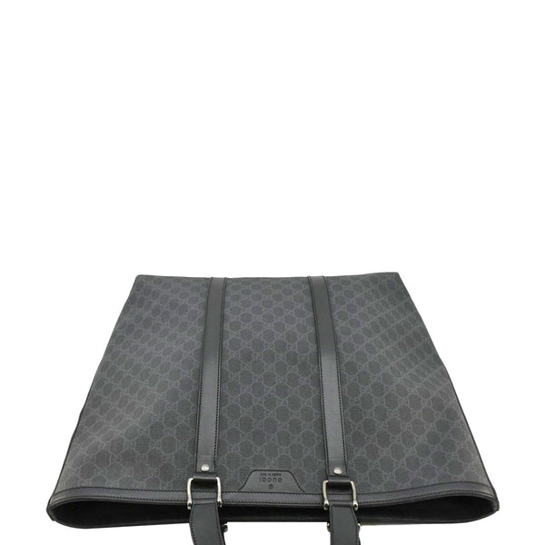 GUCCI GG Supreme Canvas Medium Black Tote Bag  upper look
