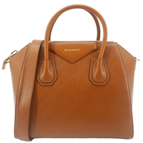 GIVENCHY Antigona Small Leather Satchel Shoulder Bag Brown