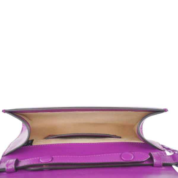 GUCCI Horsebit 1955 mini Leather Shoulder Bag Purple 724713