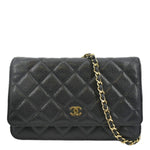 CHANEL Boy Woc Caviar Leather Wallet On Chain Clutch Bag Black