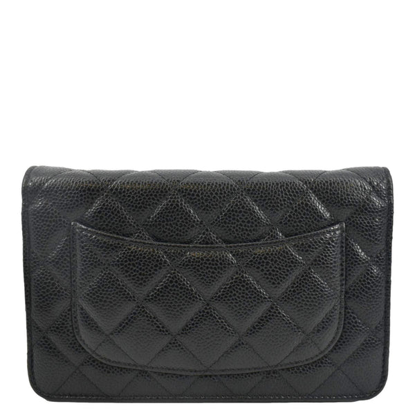 CHANEL Woc Caviar Leather Wallet On Chain Clutch Bag Black