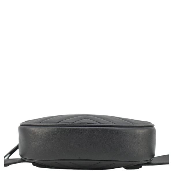 GUCCI GG Marmont Matelasse Leather Belt Bag Black 476434