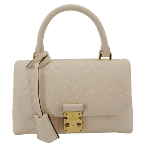 LOUIS VUITTON Madeleine MM Monogram Empreinte Leather Top Handle Bag White