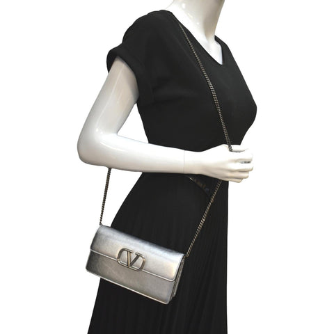 Valentino VLogo Signature Leather Wallet Crossbody Bag - Full View