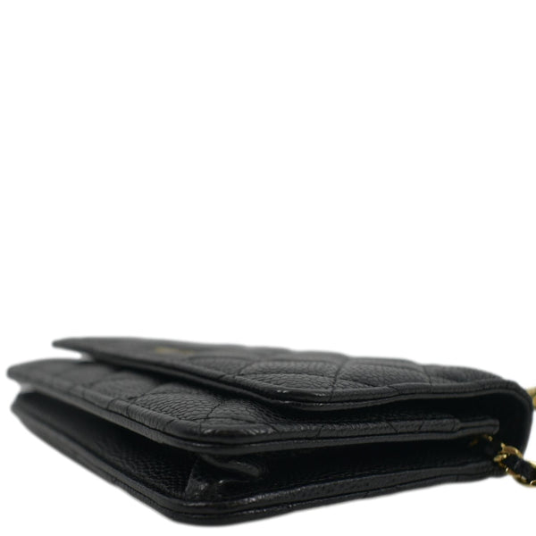 CHANEL Woc Caviar Leather Wallet On Chain Clutch Bag Black