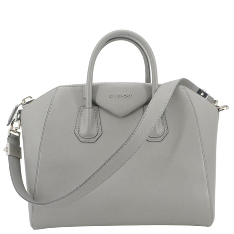GIVENCHY Antigona Leather Shoulder Bag Gray