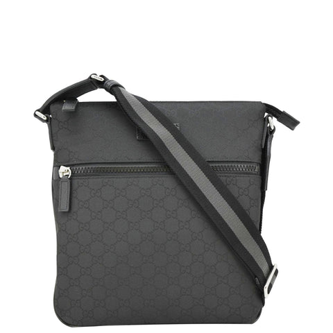 GUCCI GG Monogram Nylon Messenger Bag Black 449184