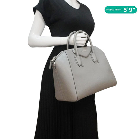 GIVENCHY Antigona Leather Shoulder Bag Gray