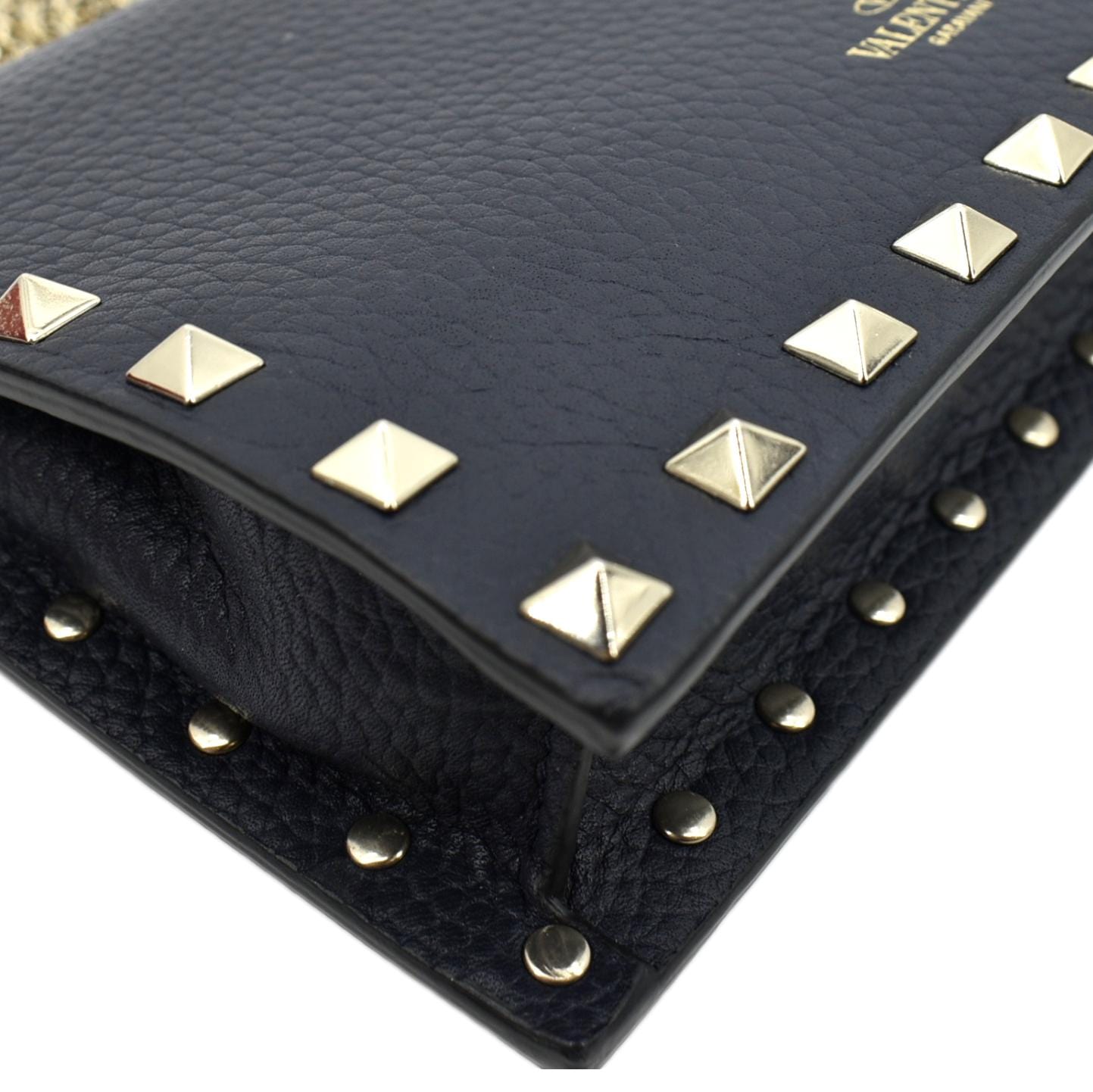 New Valentino Va Va Voom Rockstud Chain Bag Blue Leather NWT $2275