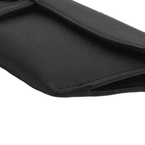 CHRISTIAN DIOR Long Saddle Leather Crossbody Chain Wallet Black