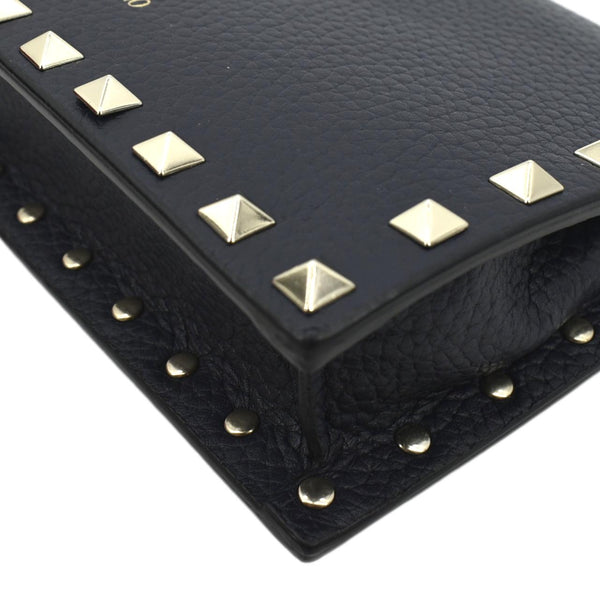 VALENTINO Garavani Rockstud Envelope Leather Chain Crossbody Bag Navy Blue