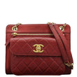 CHANEL Square Front Pocket  Crossbody Bag Red front look