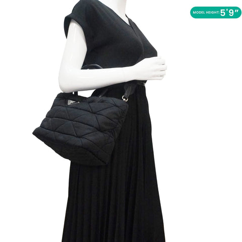 PRADA Padded Re-Nylon Tote Bag  Black