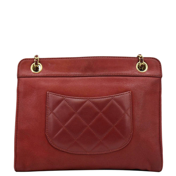 CHANEL Square Front Pocket  Crossbody Bag Red back look