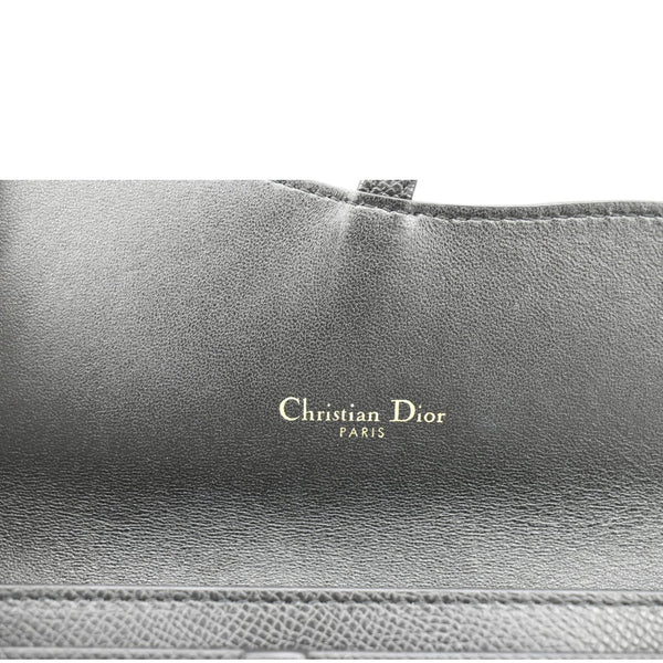 CHRISTIAN DIOR Long Saddle Leather Crossbody Chain Wallet Black