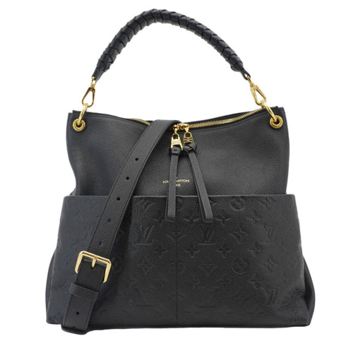LOUIS VUITTON Maida Monogram Empreinte Leather Hobo Shoulder Bag Black