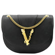 Versace Virtus Leather Chain Shoulder Bag in Black - Front