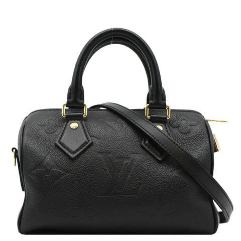 LOUIS VUITTON Speedy 20 Bandouliere Empreinte Leather Shoulder Bag Black
