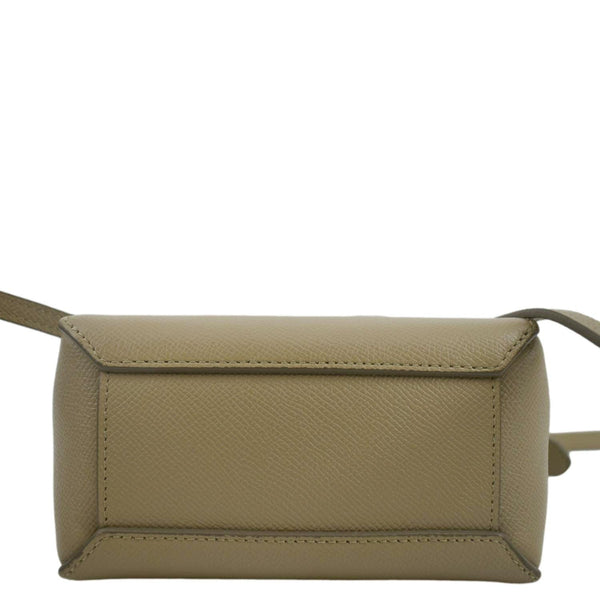 CELINE Nano Belt Grained Leather 2Way Shoulder Bag Taupe
