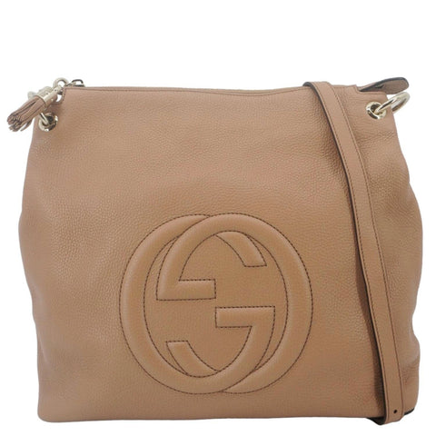 GUCCI Soho Medium Leather Tote Bag Brown 536194