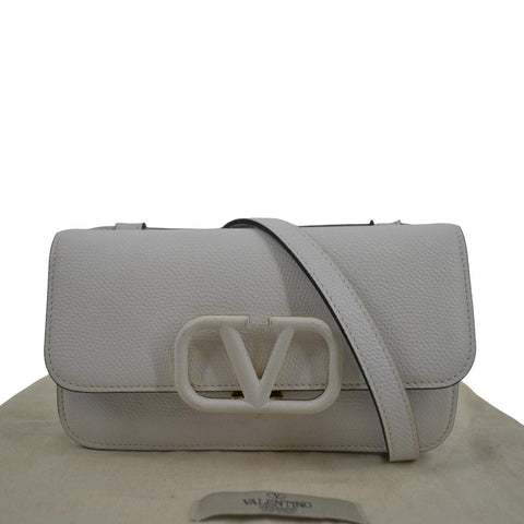 VALENTINO VSling Leather Crossbody Belt Bag White